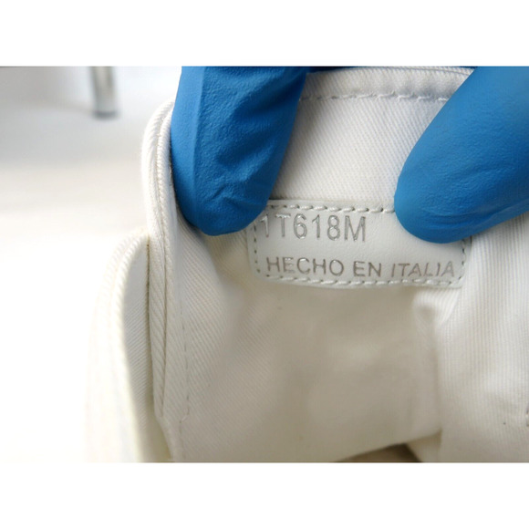 PRADA 1T618M WHITE BLACK POLKA CANVAS LOGO POINTY CAP HIGH TOP SNEAKERS 38 ITALY - Picture 13 of 15